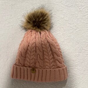 Cozy Pink Knit Pom-Pom Beanie for Women